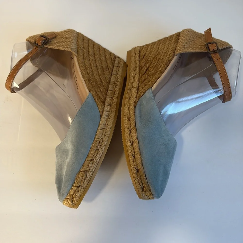 Gaimo Blue Suede Espadrille Wedge